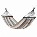 Amaca in Tessuto a Strisce Beige e Grigio 200x150 cm