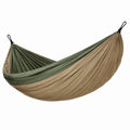Amaca doppia in nylon verde e beige 270x140 cm