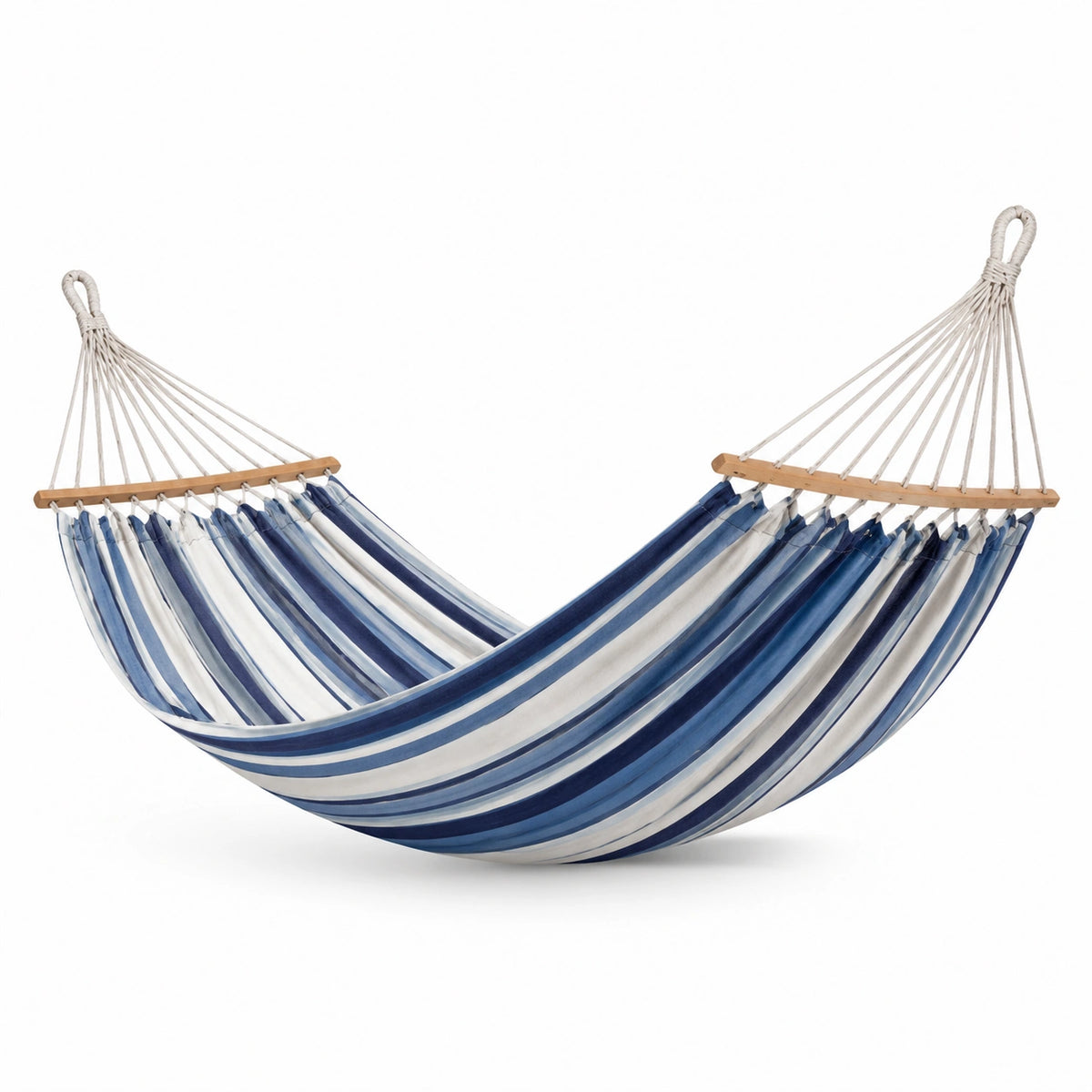Amaca a righe in cotone blu e bianco 200x150 cm