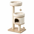 Tiragraffi per Gatti in Legno e Sisal Beige
