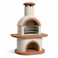 Barbecue in muratura da esterno in cemento refrattario e terracotta