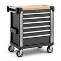 Carrello portautensili con 6 cassetti in metallo e legno