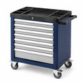 Carrello portautensili in metallo con 7 cassetti blu e nero