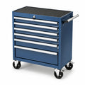 Carrello portautensili metallico blu con 7 cassetti