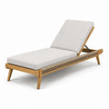 Lettino prendisole in teak e tessuto regolabile 200x65x30 cm