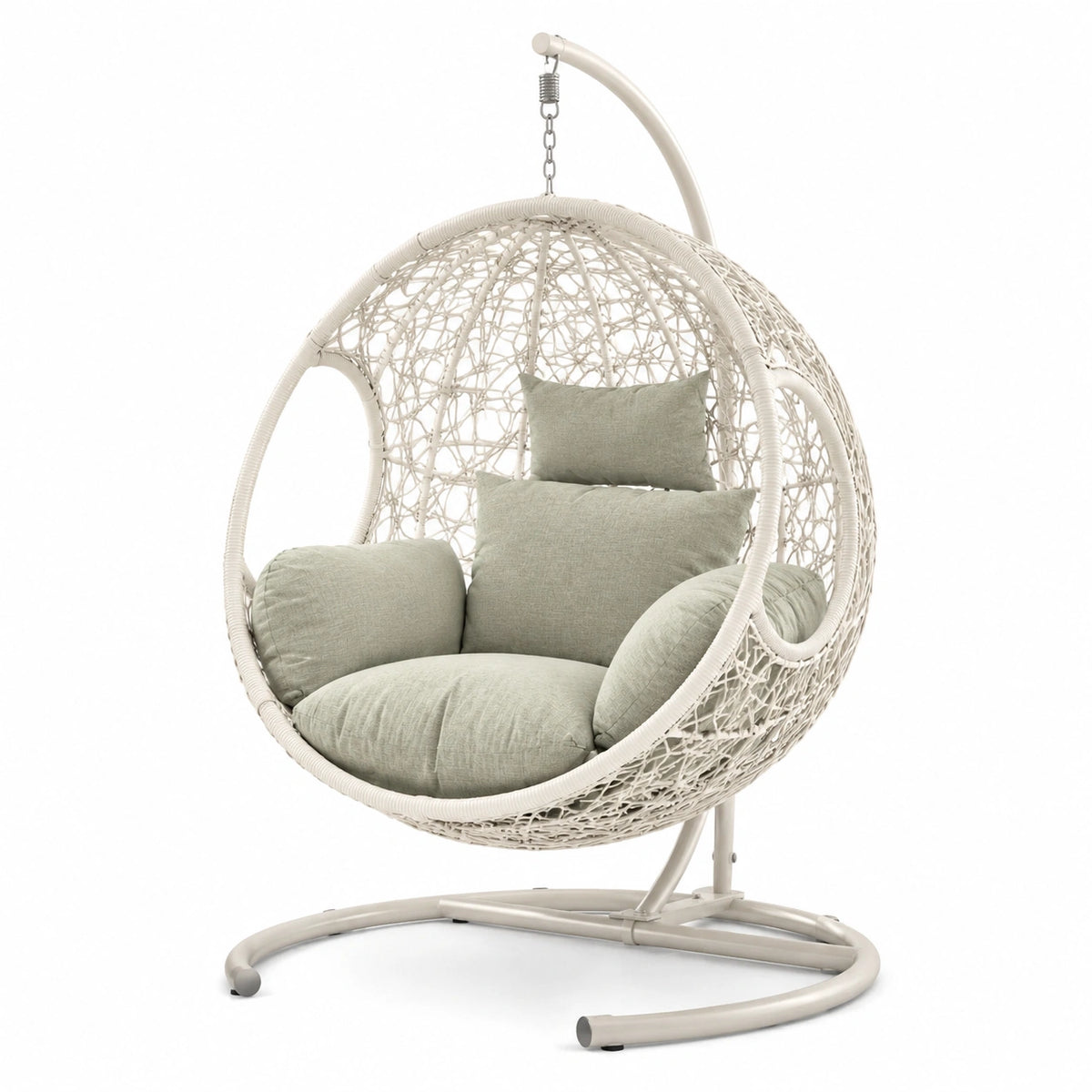 Sedia Sospesa in Rattan Sintetico con Cuscini