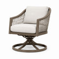 Sedia Girevole per Esterni in Metallo e Tessuto Poliestere Beige