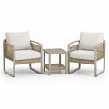 Set da giardino in metallo con sedie in poliestere e tavolo quadrato beige