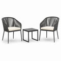 Set bistrot da giardino in corda e metallo nero